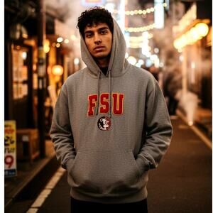 Champs Mens Florida State Seminoles Gray Embroidered Pullover Hoodie - Size: XL